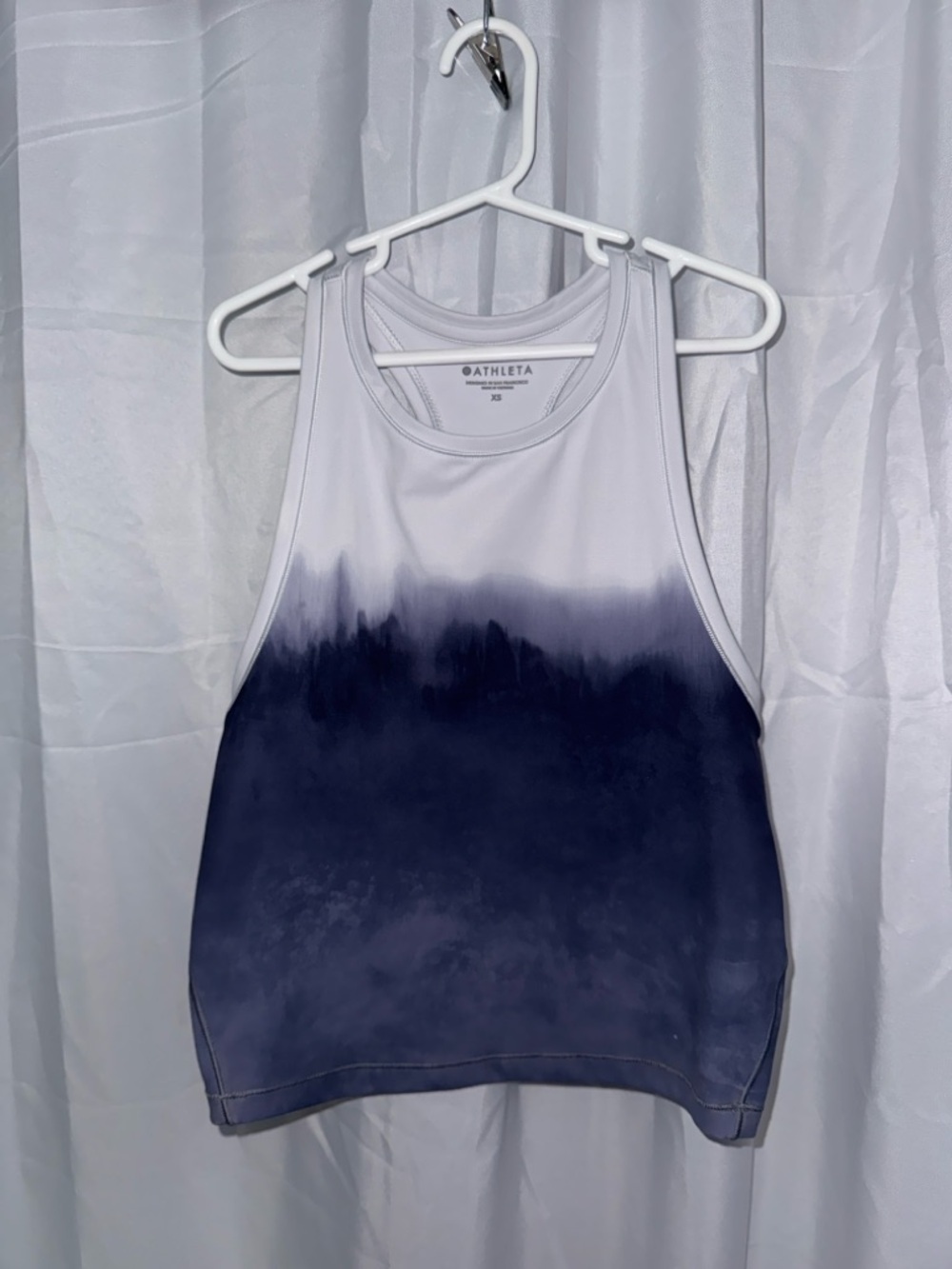 Athleta White to Navy Ombre Performance Tank